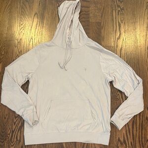 All Saints Mens Brace Pullover Ramskull Carbon Grey Hoodie Size Large